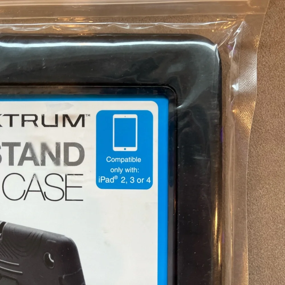 Black Kickstand Tuff Case for iPad 2, 3, 4